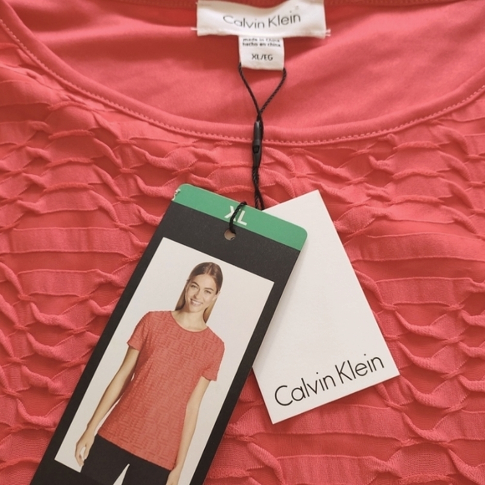 Calvin Klein NWT Short Sleeve Stretch Textured Shirt Size XL - Picture 6 of 9